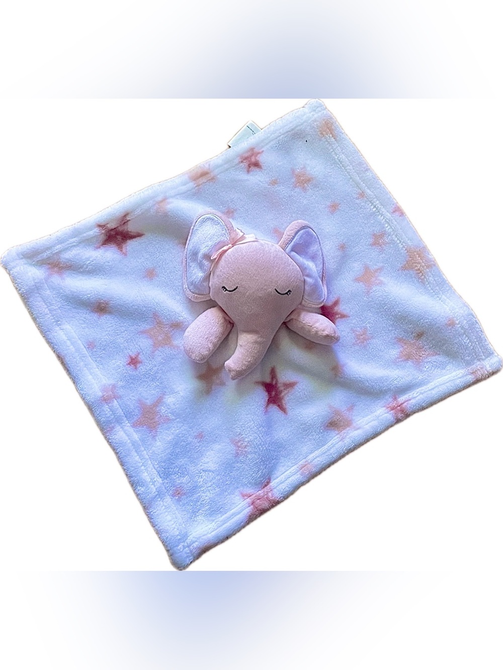 Pink & white elephant lovey